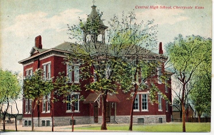 Cherryvale Kansas Central High School Postcard