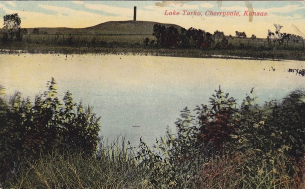 1916 Cherryvale Kansas Lake Tarko Postcard - 16274
