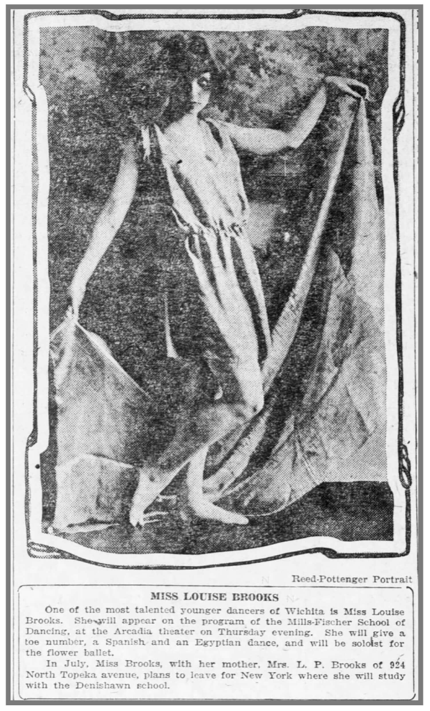 1922 Miss Louise Brooks - Wichita Daily Eagle, Sunday June 4