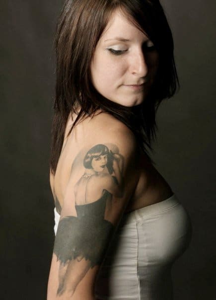 Atom Bomb Tattoo - Artist: Dave, Model: Joy Adamson