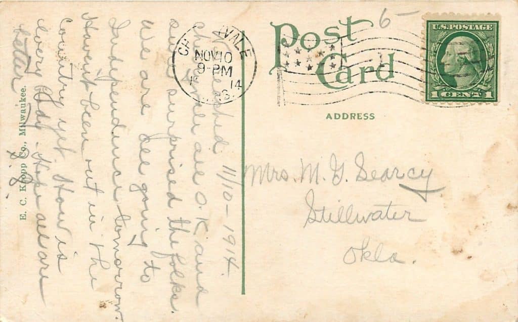 1911 Cherryvale, Kansas Frisco Depot Postcard b