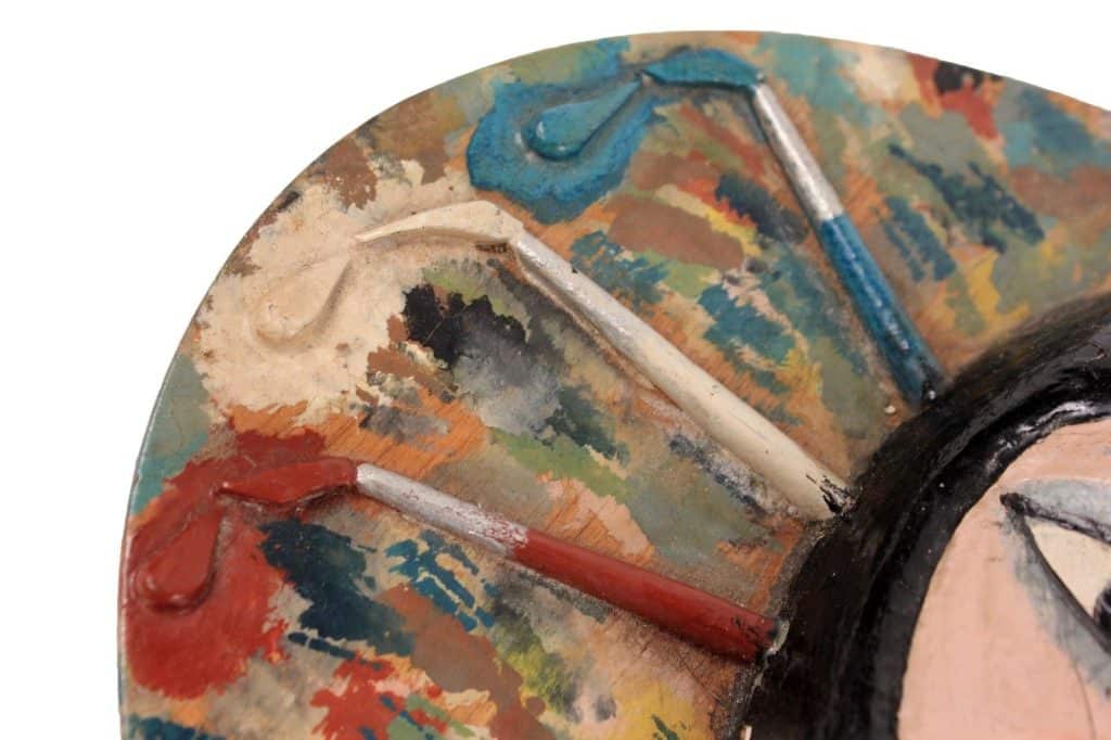 1940 Folk Art Louise Brooks Mounted Flapper Head on Palette f