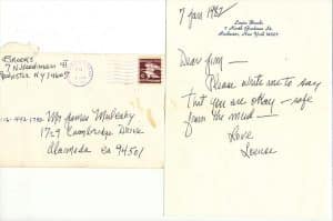 1982 Letter from Louise Brooks to James Mulcahy